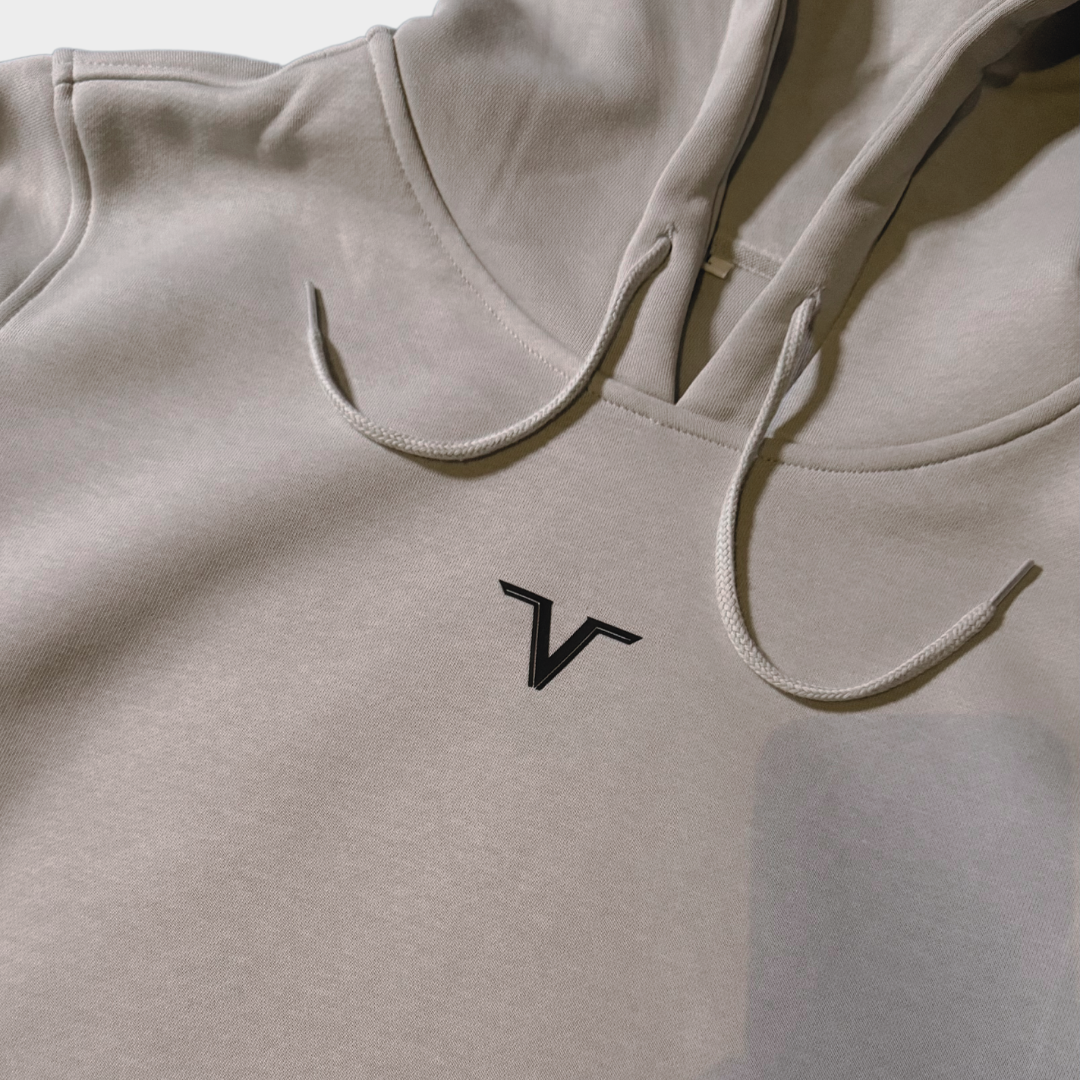 Basic V-Logo Klein Hoodie - Light Asphalt