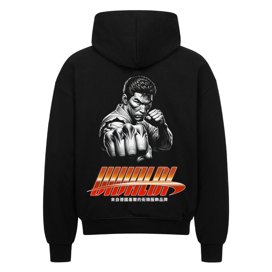 Retro FIGHTER Oversized Zipper Hoodie