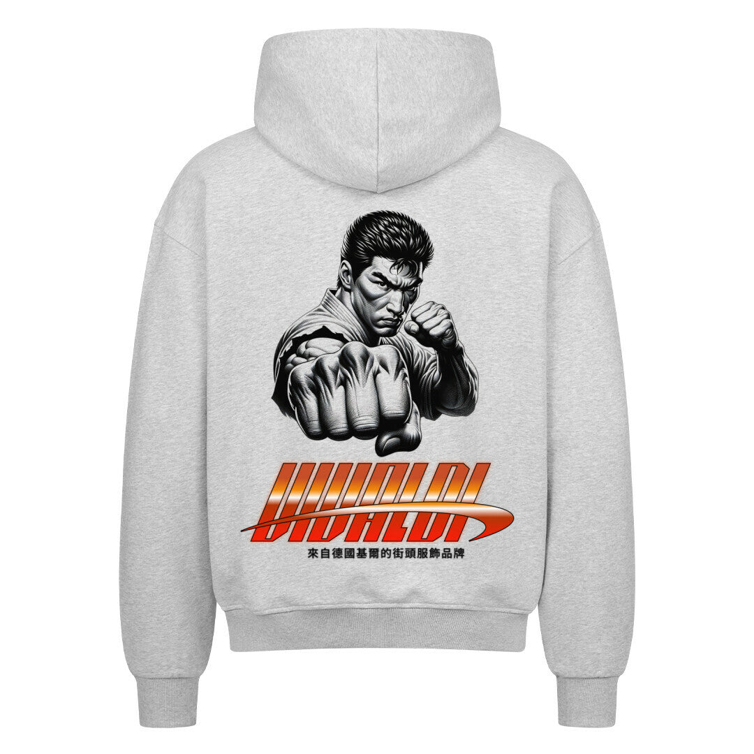 Retro FIGHTER Oversized Zipper Hoodie